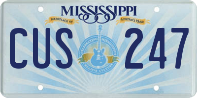 MS license plate CUS247