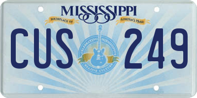 MS license plate CUS249