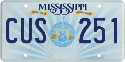 MS license plate CUS251