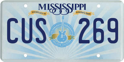 MS license plate CUS269