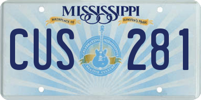 MS license plate CUS281
