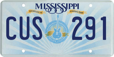 MS license plate CUS291