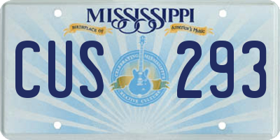 MS license plate CUS293