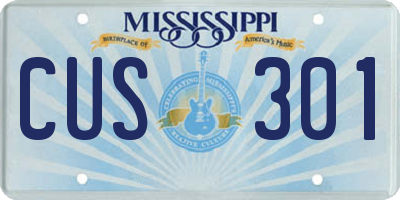 MS license plate CUS301