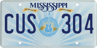 MS license plate CUS304