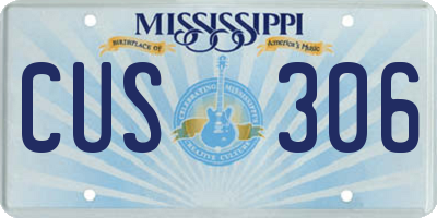 MS license plate CUS306