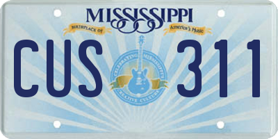 MS license plate CUS311