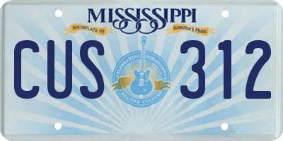 MS license plate CUS312
