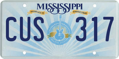 MS license plate CUS317