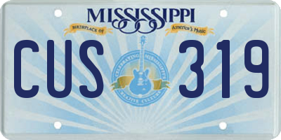 MS license plate CUS319