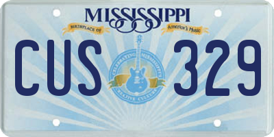 MS license plate CUS329