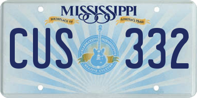 MS license plate CUS332