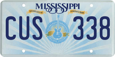 MS license plate CUS338