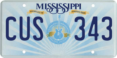 MS license plate CUS343
