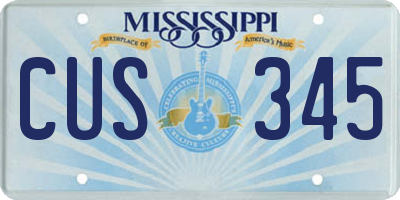 MS license plate CUS345