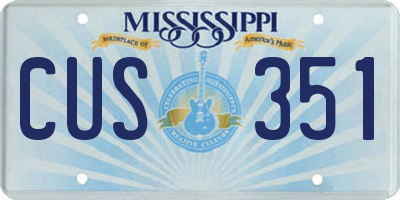MS license plate CUS351