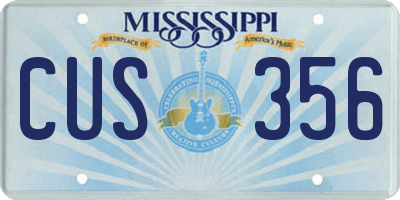 MS license plate CUS356