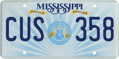 MS license plate CUS358
