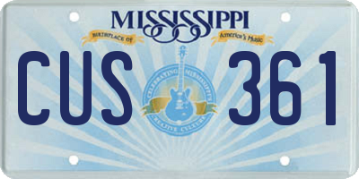 MS license plate CUS361