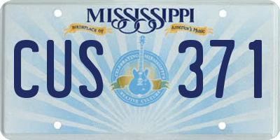MS license plate CUS371