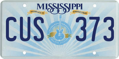 MS license plate CUS373