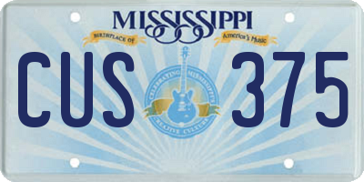 MS license plate CUS375
