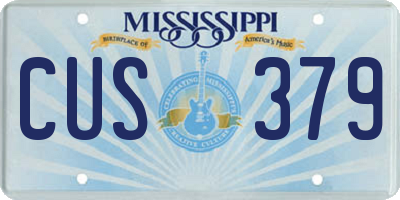MS license plate CUS379