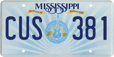 MS license plate CUS381