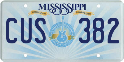 MS license plate CUS382