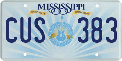 MS license plate CUS383