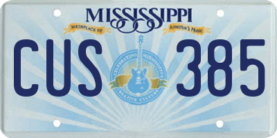 MS license plate CUS385