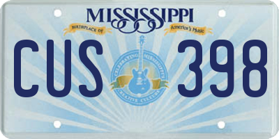 MS license plate CUS398