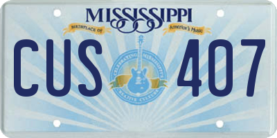 MS license plate CUS407