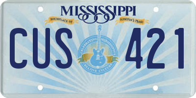 MS license plate CUS421