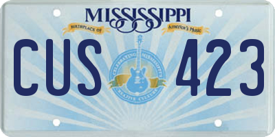 MS license plate CUS423