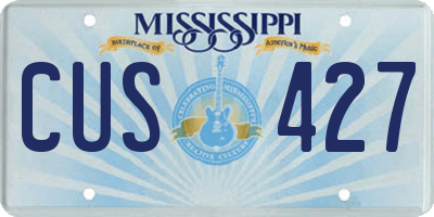 MS license plate CUS427