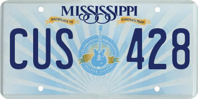 MS license plate CUS428