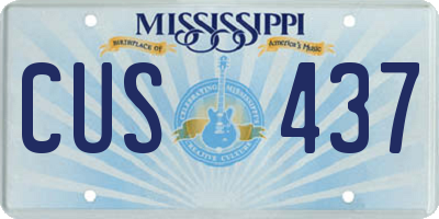 MS license plate CUS437