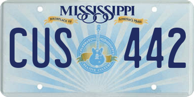 MS license plate CUS442