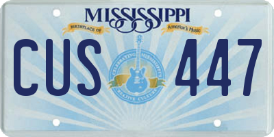 MS license plate CUS447