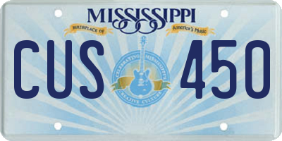 MS license plate CUS450