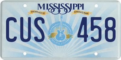 MS license plate CUS458