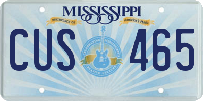 MS license plate CUS465