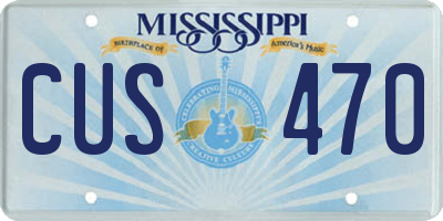 MS license plate CUS470