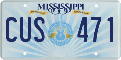 MS license plate CUS471