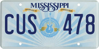 MS license plate CUS478