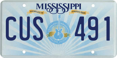 MS license plate CUS491