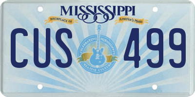MS license plate CUS499