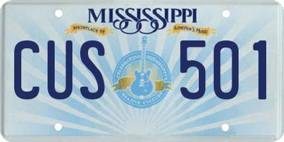 MS license plate CUS501