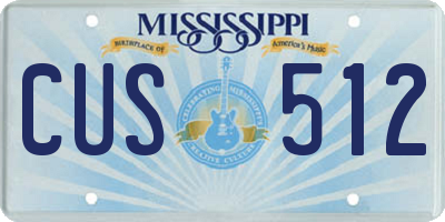 MS license plate CUS512